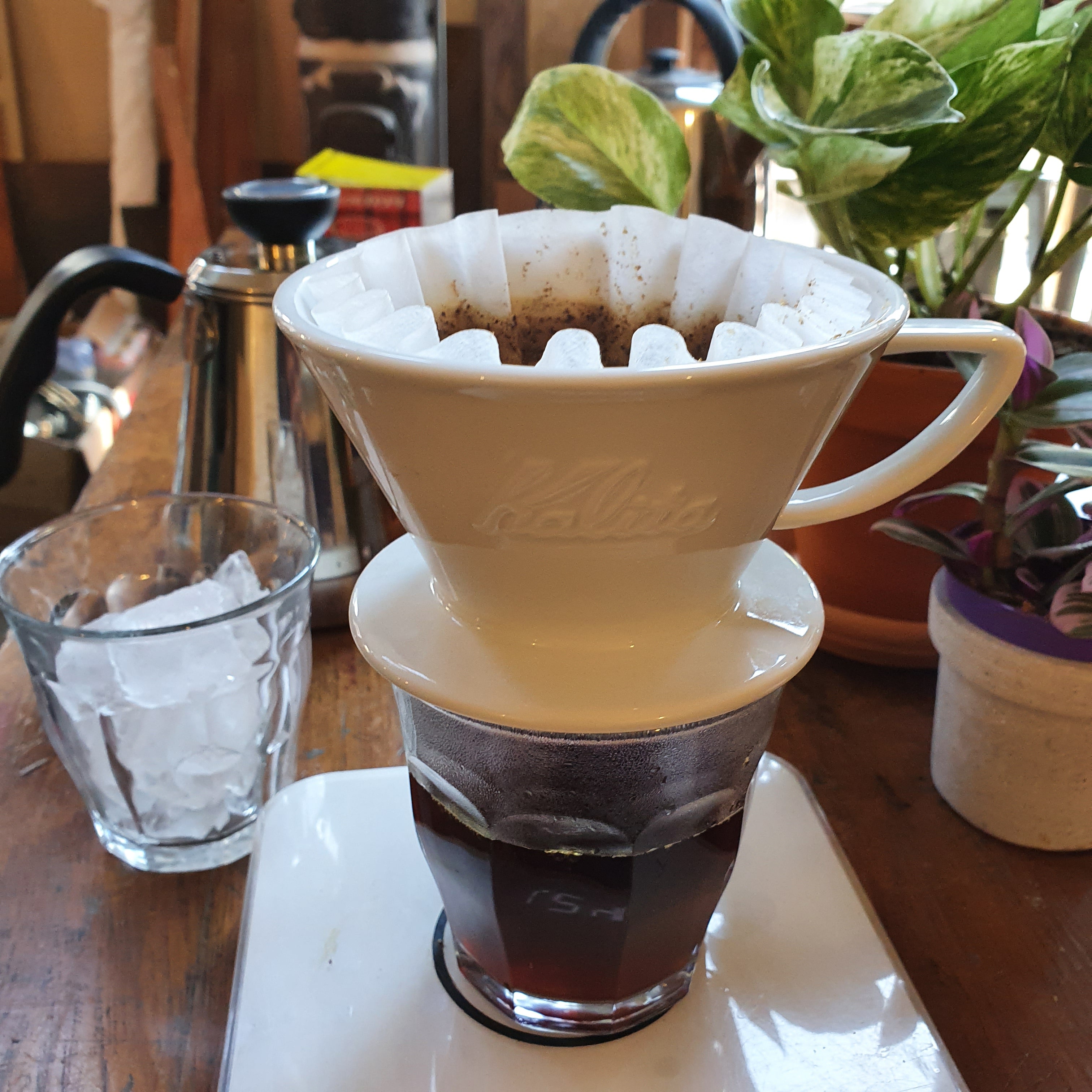 Cold brew pour top over