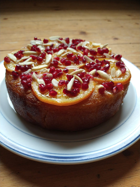 Orange, Cardamom & Pomegranate Cake